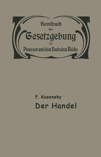 Handel und Gewerbe Der Handel