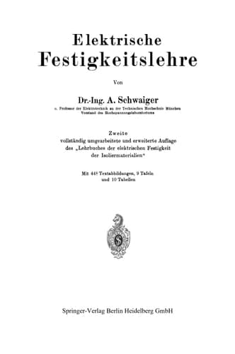 Elektrische Festigkeitslehre (German Edition)