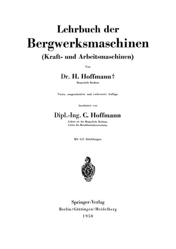 Lehrbuch der Bergwerksmaschinen: (Kraftund Arbeitsmaschinen)