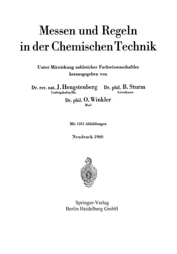 Messen und Regeln in der chemischen Technik