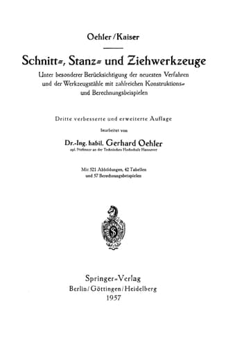 Schnitt[almost equal to], Stanz[almost equal to] und Ziehwerkzeuge
