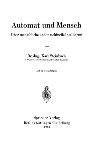 Automat und Mensch: über menschliche und maschinelle Intelligenz
