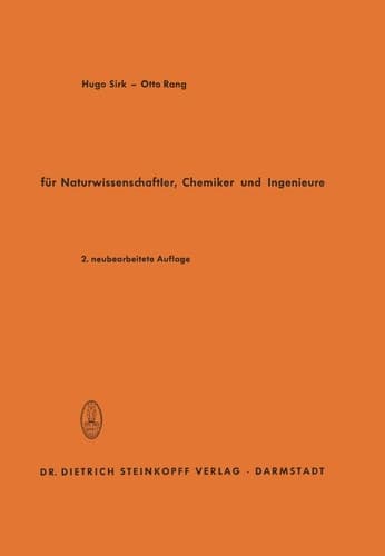 Einführung in die Vektorrechnung Für Naturwissenschaftler, Chemiker und Ingenieure