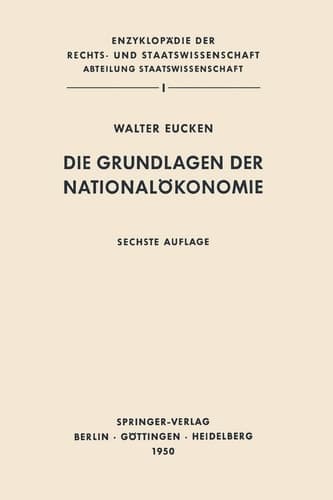 Die Grundlagen der Nationalökonomie