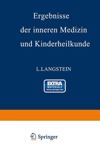 Ergebnisse der inneren Medizin und Kinderheilkunde Sechsundzwanzigster Band