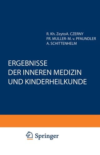 Ergebnisse der Inneren Medizin und Kinderheilkunde Einundfünfzigster Band