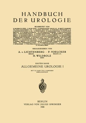 Allgemeine Urologie Erster Teil Chirurgische Anatomie · Pathologische Physiologie · Harnuntersuchung
