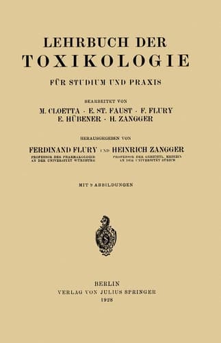 Lehrbuch der Toxikologie für Studium und Praxis (German Edition)