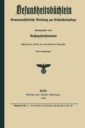 Gesundheitsbüchlein Gemeinverständliche Anleitung zur Gesundheitspflege