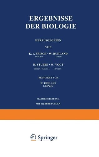 Ergebnisse der Biologie Sechzehnter Band