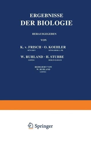 Ergebnisse der Biologie Siebzehnter Band
