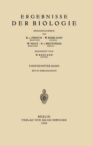 Ergebnisse der Biologie Fünfzehnter Band