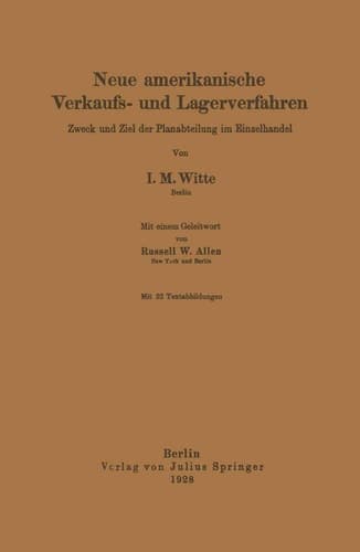 Neue amerikanische Verkaufs- und Lagerverfahren Zweck und Ziel der Planabteilung im Einzelhandel