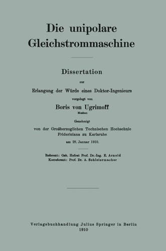 Die unipolare Gleichstrommaschine