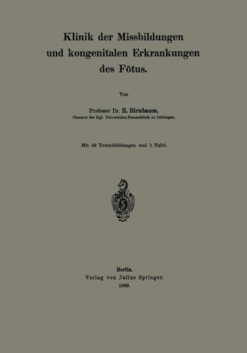 Klinik der Missbildungen und kongenitalen Erkrankungen des Fötus (German Edition)
