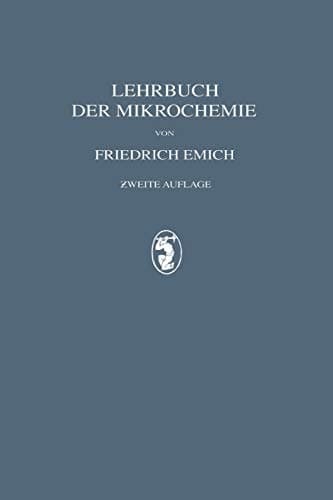Lehrbuch der Mikrochemie (German Edition)