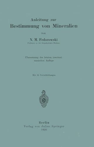 Anleitung zur Bestimmung von Mineralien (German Edition)