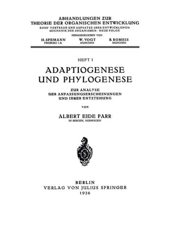 Adaptiogenese und Phylogenese: Zur Analyse der Anpassungserscheinungen und Ihrer Entstehung (German Edition)