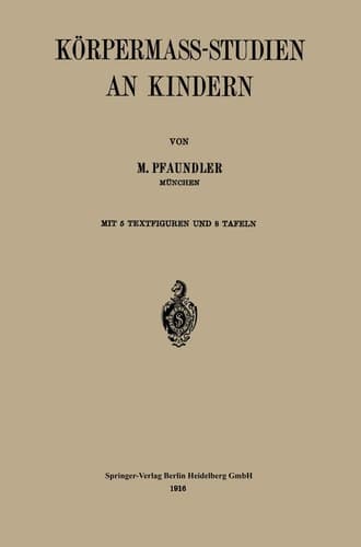 Körpermass-Studien an Kindern (German Edition)