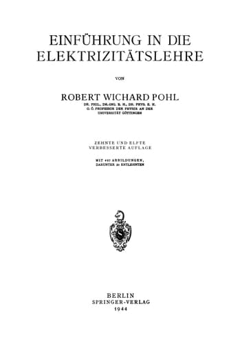 Einführung in die Elektrizitätslehre (German Edition)
