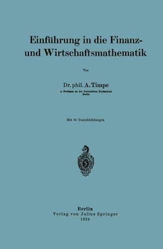 Einführung in die Finanz- und Wirtschaftsmathematik (German Edition)