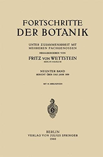 Fortschritte der Botanik Neunter Band