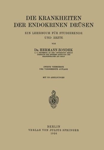 Die Krankheiten der Endokrinen Drüsen Ein Lehrbuch für Studierende und Ärzte