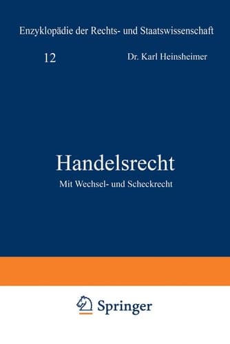 Handelsrecht Mit Wechsel- und Scheckrecht