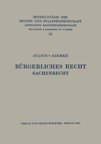 Bürgerliches Recht Sachenrecht