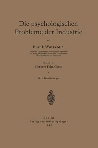 Die psychologischen Probleme der Industrie