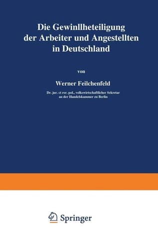 Die Gewinnbeteiligung der Arbeiter und Angestellten in Deutschland