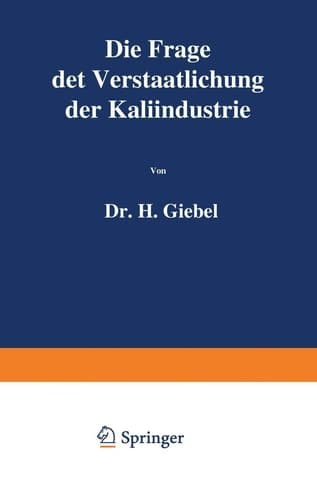 Die Frage der Verstaatlichung der Kaliindustrie (German Edition)