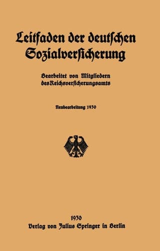Leitfaden der deutschen Sozialversicherung Neubearbeitung 1930