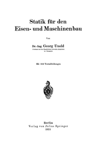 Statik für den Eisen- und Maschinenbau (German Edition)