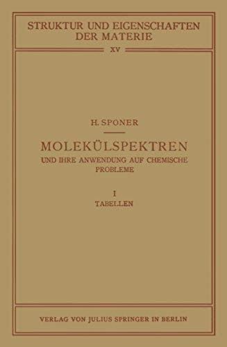 Molekülspektren und ihre Anwendung auf Chemische Probleme