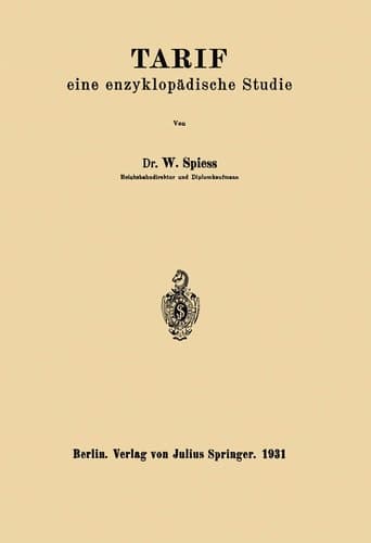 Tarif Eine Enzyklopädische Studie