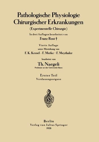 Pathologische Physiologie Chirurgischer Erkrankungen Experimentelle Chirurgie
