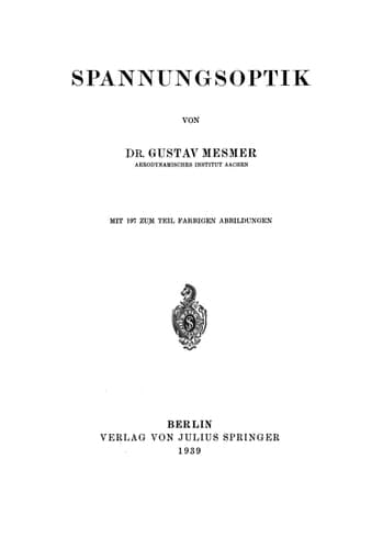 Spannungsoptik (German Edition)