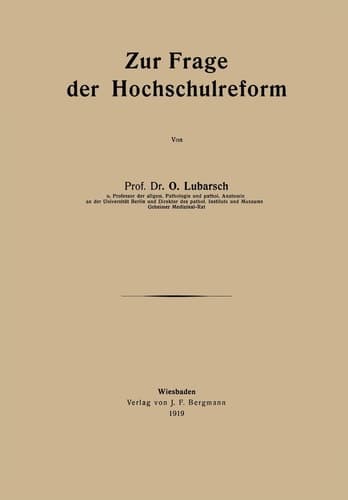 Zur Frage der Hochschulreform