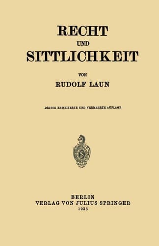 Recht und Sittlichkeit (German Edition)