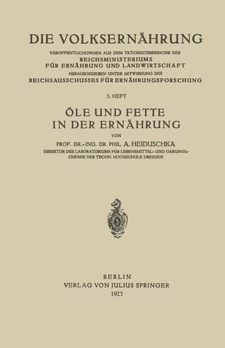 Öle und Fette in der Ernährung (German Edition)