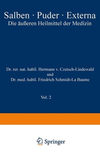 Salben · Puder · Externa Die äußeren Heilmittel der Medizin