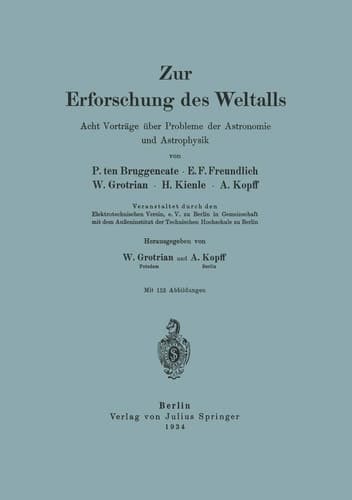 Zur Erforschung des Weltalls: Acht Vorträge über Probleme der Astronomie und Astrophysik (German Edition)