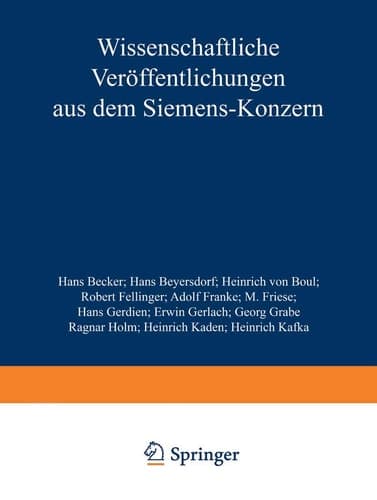 Wissenschaftliche Veröffentlichungen aus dem Siemens-Konzern III. Band