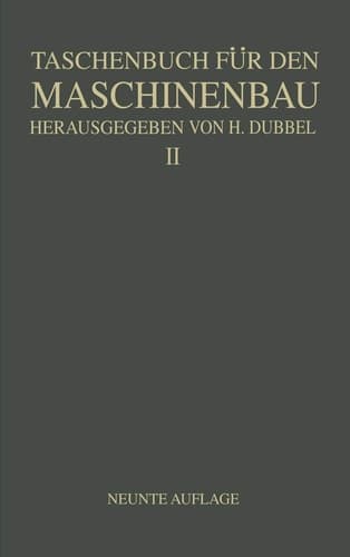 Taschenbuch für den Maschinenbau Zweiter Band
