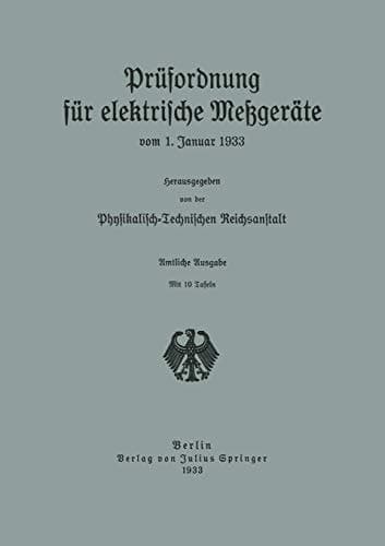 Prüfordnung für elektrische Meßgeräte vom 1. Januar 1933