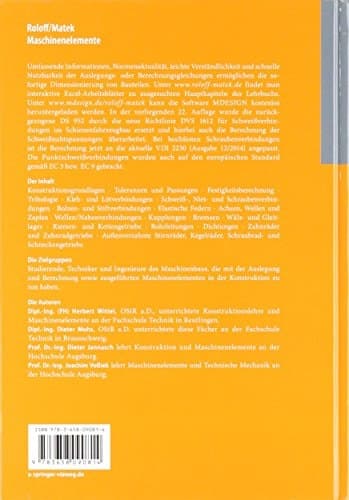 Roloff/Matek Maschinenelemente Normung, Berechnung, Gestaltung