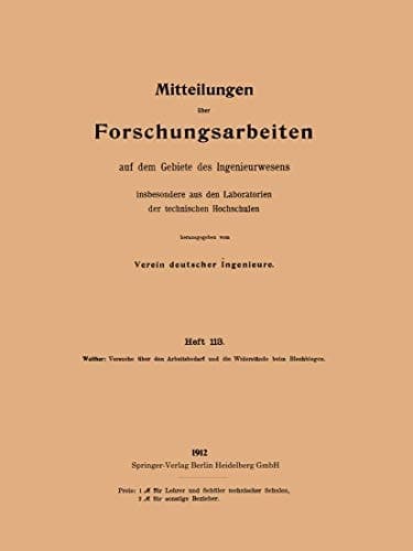 Mitteilungen über Forschungsarbeiten auf dem Gebiete des Ingenieurwesens