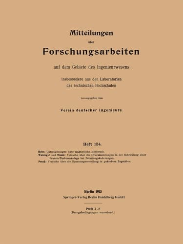 Mitteilungen über Forschungsarbeiten auf dem Gebiete des Ingenieurwesens