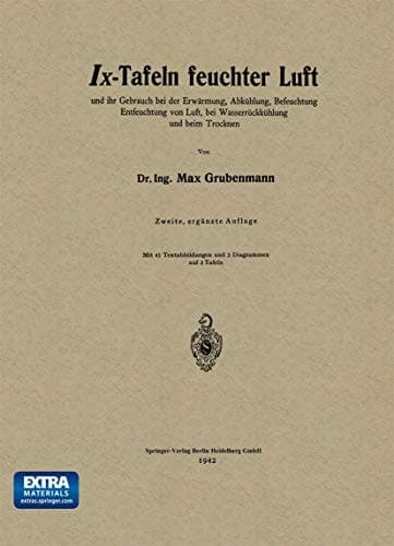 Ix-Tafeln feuchter Luft und ihr Gebrauch bei der Erwärmung, Abkühlung, Befeuchtung Entfeuchtung von Luft, bei Wasserrückkühlung und beim Trocknen